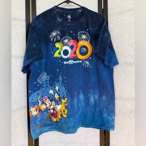 Disney Parks Tie Dye Ombre Fireworks 2020 Contrast Stitch T-shirt Size XL